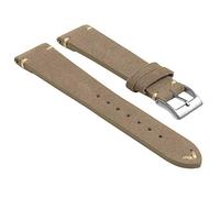 StrapsCo Handgenähtes Wildleder-Uhrenarmband mit Schnellentriegelung - wählen Sie Ihre Farbe/Länge - 18 mm, 19 mm, 20 mm, 21 mm, 22 mm, 24 mm 24mm - Short Length grau