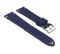 StrapsCo Handgenähtes Wildleder-Uhrenarmband mit Schnellentriegelung - wählen Sie Ihre Farbe/Länge - 18 mm, 19 mm, 20 mm, 21 mm, 22 mm, 24 mm 19mm blau