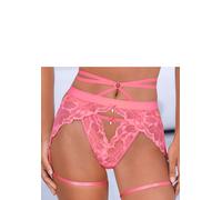 Strapsgürtel LASCANA, Damen, Gr. 40/42, pink, Spitze, Obermaterial: 88% Polyamid, 12% Elasthan, Strumpfhalter, aus edler, dezent transparenter Spitze mit dekorativen Bändchen (96181634-40) pink