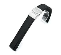 StrapXPro Uhrenarmband aus schwarzem Gummi, kompatibel mit Seiko Prospex GMT SPB381