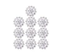 Strass Blumenknöpfe 10 Stück Silberne aus Legierung | Runde Form, 2x2x0,7cm Größe, Elegante Verzierung für Kleidung, Schuhe, Alltag, Bankett und Kreative Bastelarbeiten