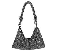Strass-Geldbörse, glitzernde Abendtasche, silberfarbene Clutch-Geldbörsen für Damen, Abendveranstaltung, Cross-Body-Handtaschen für Party, Abschlussball, Club, Hochzeit, Schwarz, 9.25"L x 6.1"H