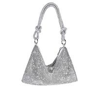 Strass Geldbörse Sparkly Abendtasche Silber Clutch Geldbörsen für Frauen Abend Crossbody Handtaschen für Party Abschlussball Club Hochzeit, silber, Langlebig, einzigartig
