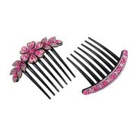 Strass Haarnadelkamm Rosa 2 Stück für Damen Elegante Frisur