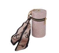 Strass-Schlüsselanhänger-Tasche, Lippenstift-Halter, Schlüsselanhänger, Mini-Reise, Reißverschluss, Damen-Tasche, Zubehör, rose, S