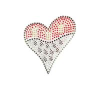 Strass Steine Bügelbilder Applikation verschiedene Motive Köln Karneval Fasching (Herz-Wappen 10,5x9,2cm)