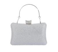 Strass-Tasche, glitzernde Geldbörse, Hochzeits-Clutch mit Kette und Griff, für Party, Abschlussball, Bankett, Zeremonie, Date, Verlobung, Veranstaltung, silber, Refer to description
