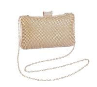 Strass-Tasche, glitzernde Geldbörse, Hochzeits-Clutch mit Kette und Griff, für Party, Abschlussball, Bankett, Zeremonie, Date, Verlobung, Veranstaltung, gold, Refer to description