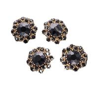 Strassknöpfe, Blumen-Metall-Strass-Knöpfe, 4 Stück, 17-28 mm(Jrb-a5736-3,20mm)