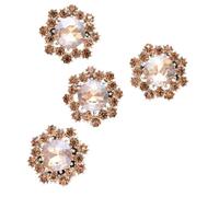 Strassknöpfe, Blumen-Metall-Strass-Knöpfe, 4 Stück, 17-28 mm(Jrb-a5736-5,17mm)