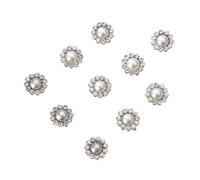 Strassknöpfe Für Damen 10 stücke 12/15/18/20mm Mode Sonnenblumen Form Strass Tasten for Hemd Mantel Kleid DIY Nähen Taste Kleidung Zubehör(Color 1,15mm)