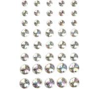 Strasssteine, Größe 6+8+10 mm, Kristall, 40 Stk/ 1 Pck