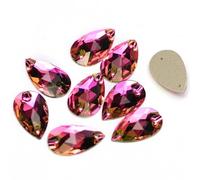 Strasssteine zum Aufnähen in Tropfenform, flache Rückseite, Kristallglas, Strass, Nähsteine für Kleidung, Dekoration, Rose, 13 x 22 mm, 36 Stück