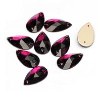 Strasssteine zum Aufnähen in Tropfenform, flache Rückseite, Kristallglas, Strass, Nähsteine für Kleidung, Dekoration, Amethyst, 7 x 12 mm, 96 Stück