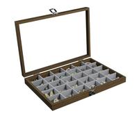 Stratalife Schmuck-Organizer aus Holz, 30 Fächer, Schmuckhalter, Organizer, Schmuckablage mit Deckel, Ohrring-Organizer, Schmuckaufbewahrung, Vintage-Stil