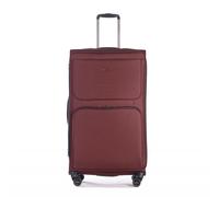 Stratic Bendigo Light + Koffer Weichschale Reisekoffer Trolley Rollkoffer groß, TSA Kofferschloss, 4 Rollen, Erweiterbar, Größe L, Redwine