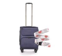 Stratic Bendigo Light+ Koffer mit Koffergurt Weichschale Reisekoffer Trolley Rollkoffer Handgepäck, TSA Kofferschloss, 4 Rollen, Erweiterbar, Größe S, Navy
