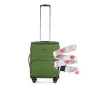 Stratic Bendigo Light+ Koffer mit Koffergurt Weichschale Reisekoffer Trolley Rollkoffer Handgepäck, TSA Kofferschloss, 4 Rollen, Erweiterbar, Größe S, Grün