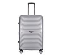 Stratic Bright+ Hartschalen-Koffer Trolley Koffer groß Reisekoffer, wasserabweisend, 4 Rollen, erweiterbar, TSA-Schloss (Größe L, Silver)