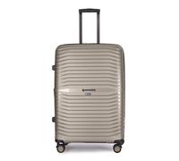 Stratic Bright+ Hartschalen-Koffer Trolley Koffer groß Reisekoffer, wasserabweisend, 4 Rollen, erweiterbar, TSA-Schloss (Größe L, Champagne)