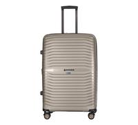 Stratic Bright+ Hartschalen-Koffer Trolley Koffer groß Reisekoffer, wasserabweisend, 4 Rollen, erweiterbar, TSA-Schloss (Größe L, Champagne)