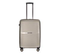 Stratic Bright+ Hartschalen-Koffer Trolley Koffer mittelgroß Reisekoffer, wasserabweisend, 4 Rollen, erweiterbar, TSA-Schloss (Größe M, Champagne)