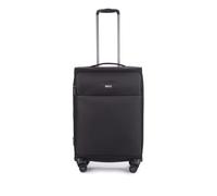 Stratic Light + Koffer Weichschale Reisekoffer Trolley Rollkoffer mittelgroß, TSA Kofferschloss, 4 Rollen, Erweiterbar, Größe M, Schwarz
