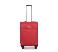 Stratic Light + Koffer Weichschale Reisekoffer Trolley Rollkoffer mittelgroß, TSA Kofferschloss, 4 Rollen, Erweiterbar, Größe M, Rot