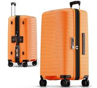 Stratic NOVIUM Hartschalenkoffer - Trolley mit 4 Rollen, TSA-Zahlenschloss, erweiterbar, aus Polypropylen, Innenfutter aus recyceltem PET, ohne Fronttasche,Größe M, Rosso Clay