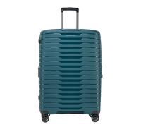Stratic NOVIUM Hartschalenkoffer - Trolley mit 4 Rollen, TSA-Zahlenschloss, erweiterbar, aus Polypropylen, Innenfutter aus recyceltem PET, ohne Fronttasche,Größe L, Petrol