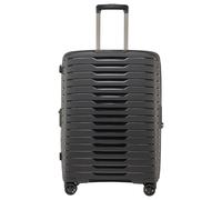Stratic NOVIUM Hartschalenkoffer - Trolley mit 4 Rollen, TSA-Zahlenschloss, erweiterbar, aus Polypropylen, Innenfutter aus recyceltem PET, ohne Fronttasche,Größe M, Black