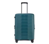 Stratic NOVIUM Hartschalenkoffer - Trolley mit 4 Rollen, TSA-Zahlenschloss, erweiterbar, aus Polypropylen, Innenfutter aus recyceltem PET, ohne Fronttasche,Größe M, Petrol