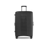 Stratic NOVIUM Hartschalenkoffer - Trolley mit 4 Rollen, TSA-Zahlenschloss, erweiterbar, aus Polypropylen, Innenfutter aus recyceltem PET, ohne Fronttasche,Größe L, Black