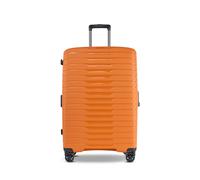 Stratic NOVIUM Hartschalenkoffer - Trolley mit 4 Rollen, TSA-Zahlenschloss, erweiterbar, aus Polypropylen, Innenfutter aus recyceltem PET, ohne Fronttasche,Größe L, Rosso Clay