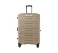 Stratic NOVIUM Hartschalenkoffer - Trolley mit 4 Rollen, TSA-Zahlenschloss, erweiterbar, aus Polypropylen, Innenfutter aus recyceltem PET, ohne Fronttasche,Größe L, Sand