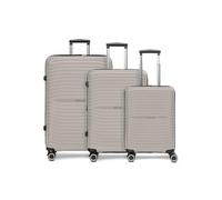 Stratic Shine Hartschalenkoffer Set - 3-teilig groß | Ausgestattet mit, arretierbarer Griff, 4 360° Drehbar Rollen, Dehnfalte, Kreuzpackgurt und TSA-Schloss | Volumen: 34 L / 62-69 L / 90 L