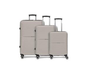 Stratic Shine Hartschalenkoffer Set - 3-teilig groß | Ausgestattet mit, arretierbarer Griff, 4 360° Drehbar Rollen, Dehnfalte, Kreuzpackgurt und TSA-Schloss | Volumen: 34 L / 62-69 L / 90 L