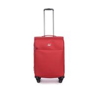 Stratic Light + Koffer Weichschale Reisekoffer Trolley Rollkoffer mittelgroß, TSA Kofferschloss, 4 Rollen, Erweiterbar, Größe M, Rot
