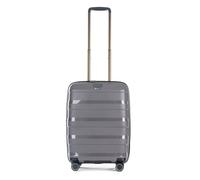 Stratic Straw + Hartschalen-Koffer Trolley Handgepäck Koffer klein Reisekoffer, nachhaltig, 4 Rollen, erweiterbar, TSA-Schloss (Größe S, dunkel grau)