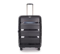 Stratic Straw + Hartschalen-Koffer Trolley Koffer groß Reisekoffer, nachhaltig, 4 Rollen, erweiterbar, TSA-Schloss (Größe L, schwarz)