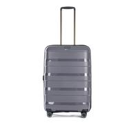 Stratic Straw + Hartschalen-Koffer Trolley Koffer groß Reisekoffer, nachhaltig, 4 Rollen, erweiterbar, TSA-Schloss (Größe M, dunkel grau)