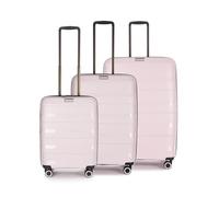 Stratic Straw + Hartschalen-Koffer Trolley Koffer-Set Reisekoffer, nachhaltig, 4 Rollen, erweiterbar, TSA-Schloss (Größe S,M,L,Rose)