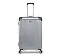 Stratic Stripe Hartschalen-Koffer Trolley Reisekoffer Handgepäck Rollkoffer mit TSA-Schloss 4 Rollen besonders leicht und leise, S, Silver