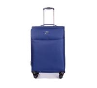 Stratic Light + Koffer Weichschale Reisekoffer Trolley Rollkoffer mittelgroß, TSA Kofferschloss, 4 Rollen, Erweiterbar, Größe M, Blau