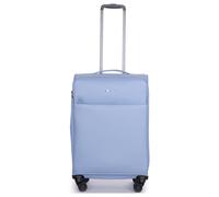 Stratic Light + Koffer Weichschale Reisekoffer Trolley Rollkoffer mittelgroß, TSA Kofferschloss, 4 Rollen, Erweiterbar, Größe M, Hellblau