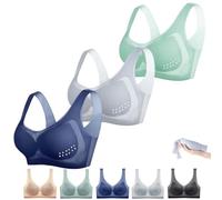 Strawmeans BHs, ultradünner Eisseiden-Lifting-BH, Seide, nahtloser Kühl-BH für Damen, große Größe, Eisseiden-BH, 3 Stück-B, XXX-Large