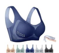 Strawmeans BHs, ultradünner Eisseiden-Lifting-BH, Seide, nahtloser Kühl-BH für Damen, große Größe, Eisseiden-BH, blau, Large