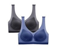 Strawmeans BHs, ultradünner Eisseiden-Lifting-BH, Seide, nahtloser Kühl-BH für Damen, große Größe, Eisseiden-BH, 2 Stück, A, XL
