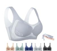 Strawmeans BHs, ultradünner Eisseiden-Lifting-BH, Seide, nahtloser Kühl-BH für Damen, große Größe, Eisseiden-BH, grau, Large