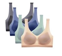 Strawmeans BHs, ultradünner Eisseiden-Lifting-BH, Seide, nahtloser Kühl-BH für Damen, große Größe, Eisseiden-BH, 4 Stück-B, XL